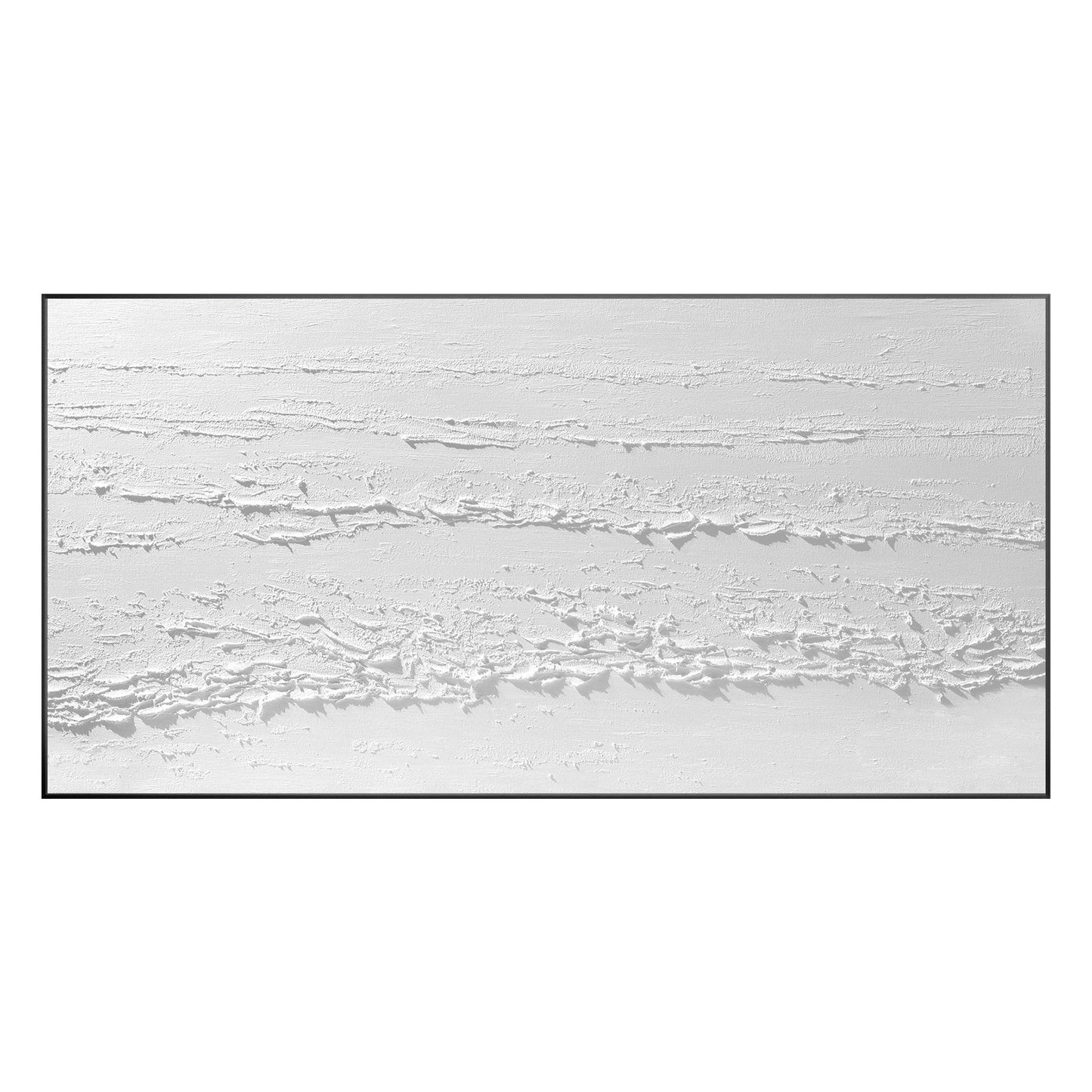 3D Texture White Painting: Large Minimalist Framed Canvas Wall Art #10