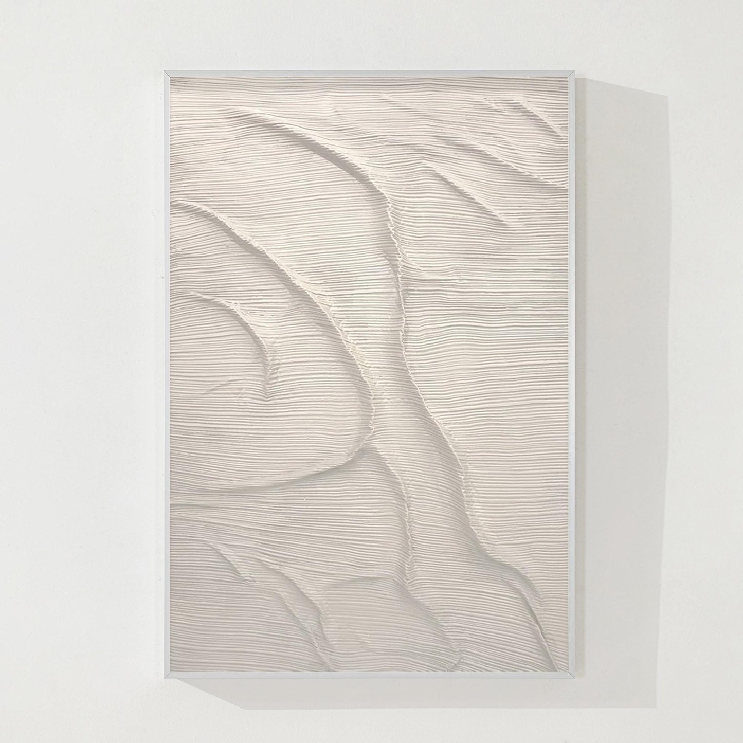 3D Textured Abstract Ocean Painting: Beige Coastal Wall Art #10
