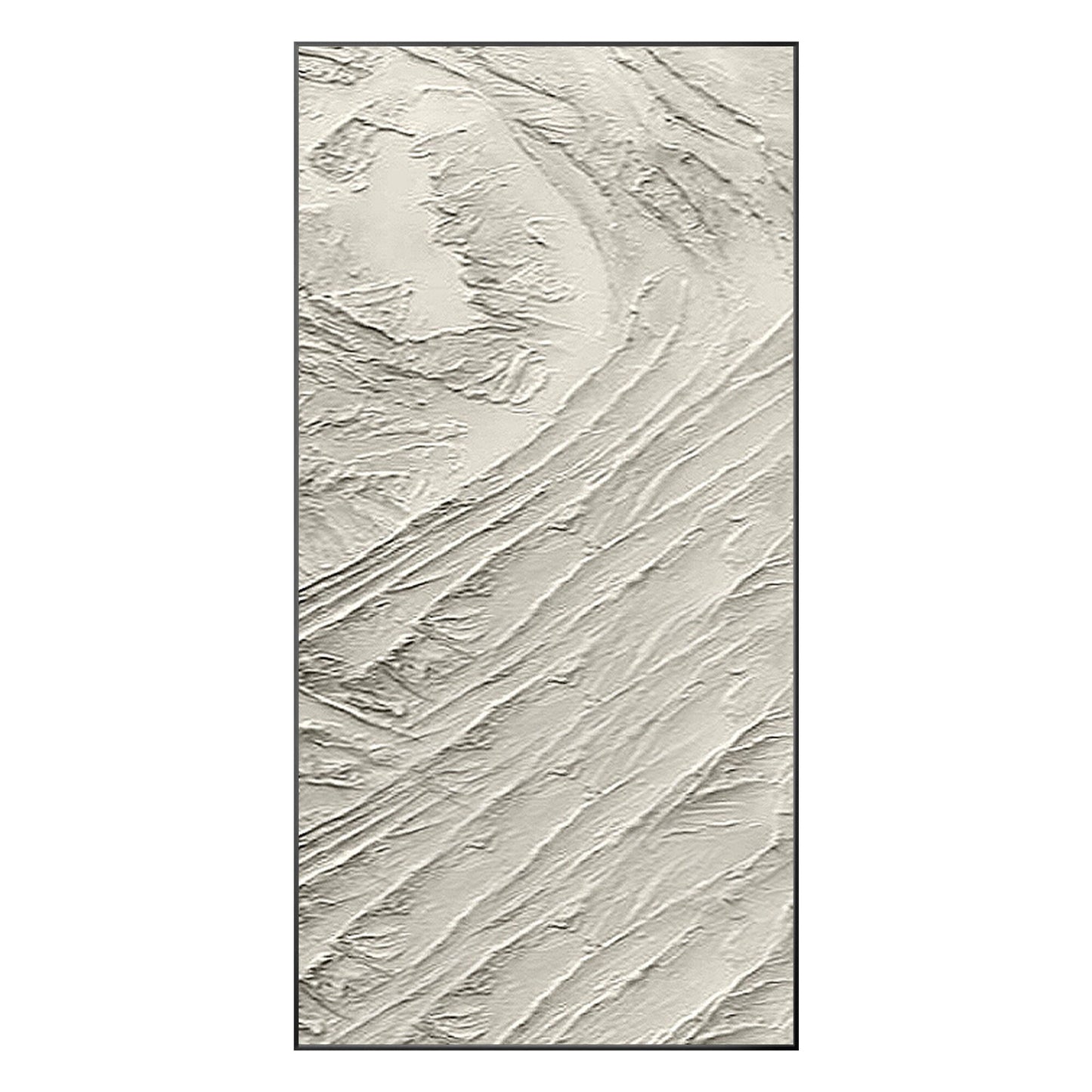 3D Textured Cream Beige Painting: Minimalist Canvas Wall Art #7
