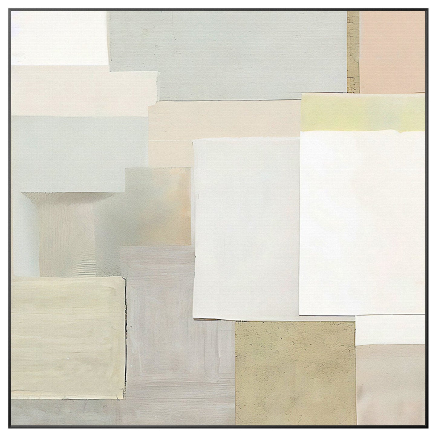Cream Style Art Geometric Painting Minimalist Painting On Canvas, Square Wall Ar #9