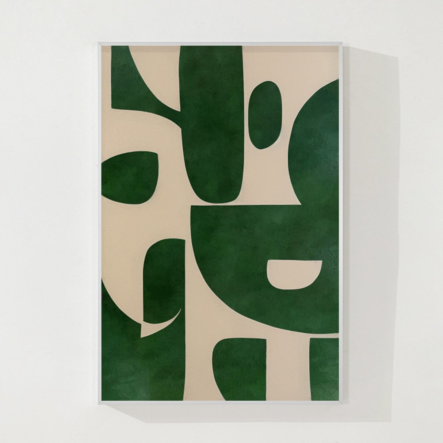 Green Beige Abstract Painting: Minimalist Modern Canvas Wall Art #9