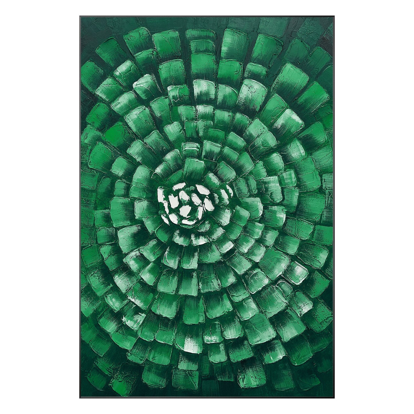 Hunter Green Original Abstract Painting on Canvas, Texture Wall Art, Extra Large #9