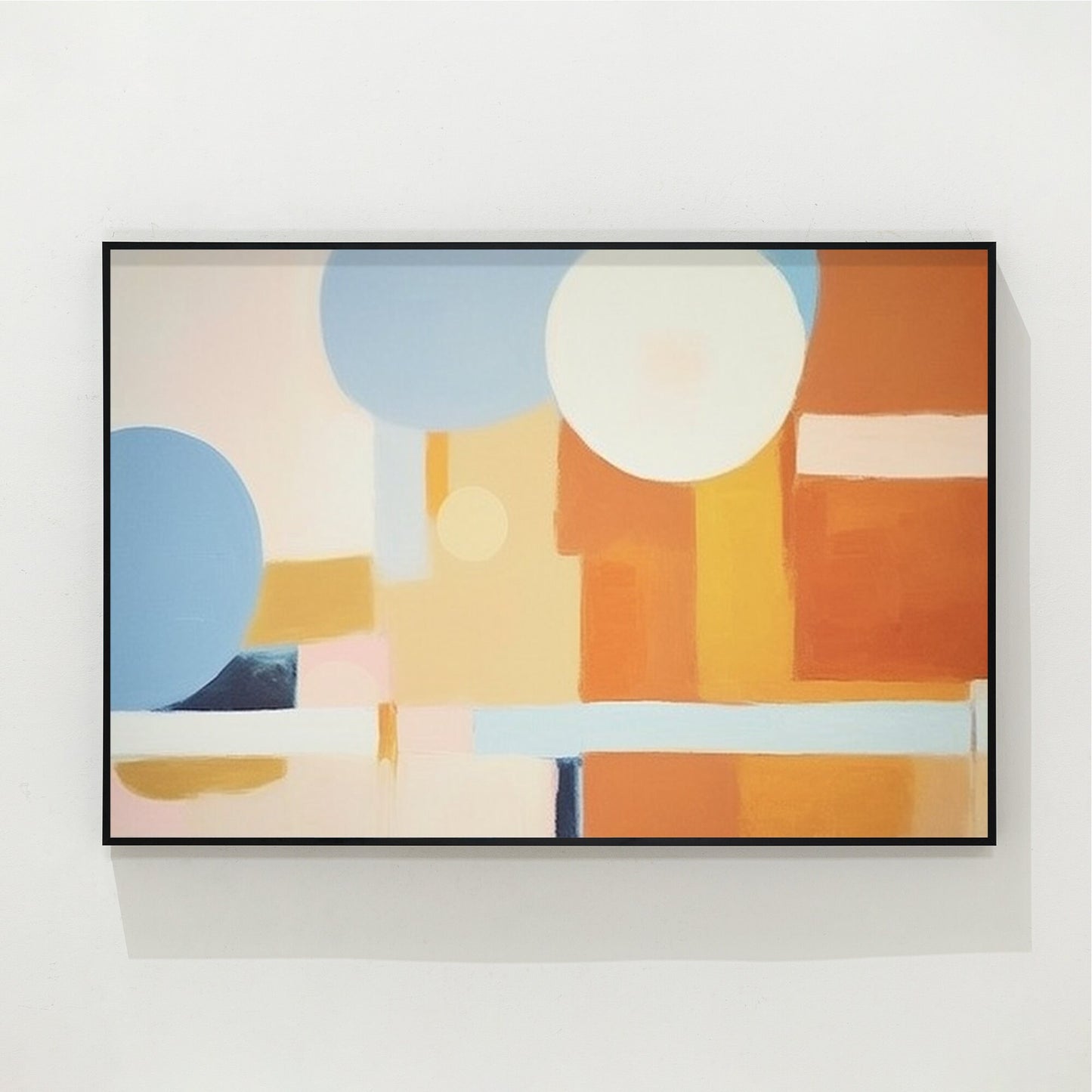 Orange Geometric Abstract Painting: Extra Large Modern Wall Art #9