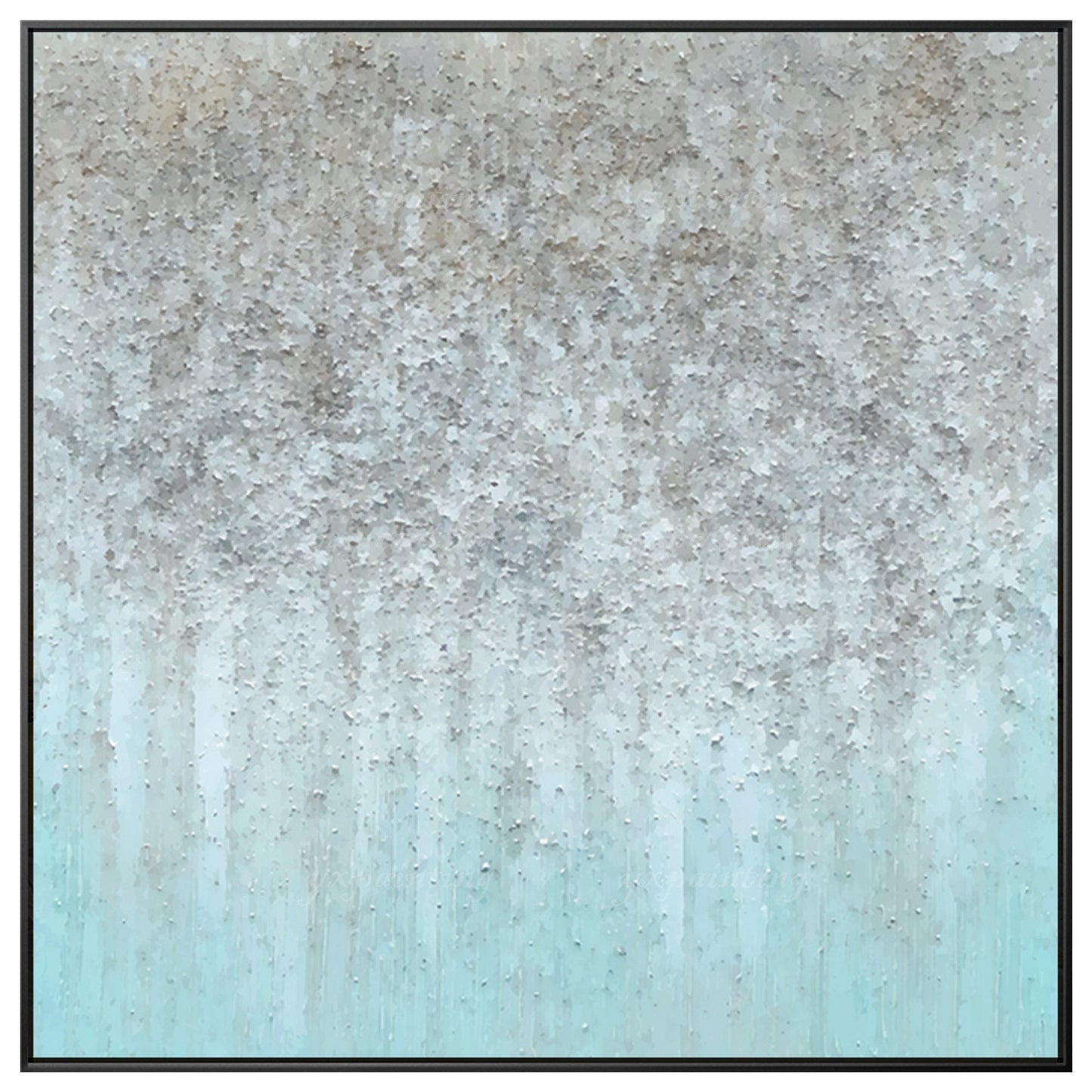 Teal Gray Stone Texture Painting: Minimalist Nordic Wall Art #8