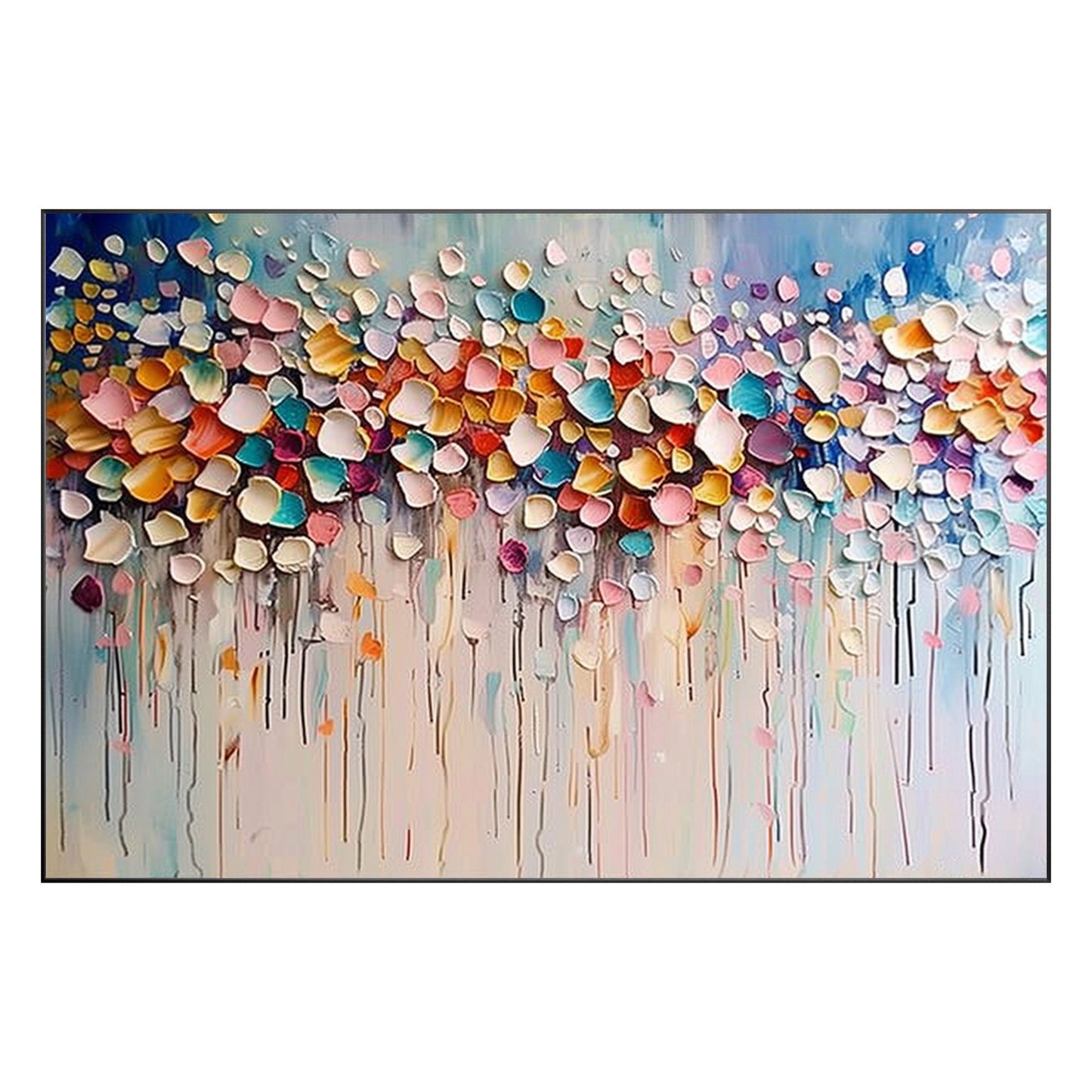 Textured Wildflower Painting: 3D Abstract Floral Canvas Wall Art #10