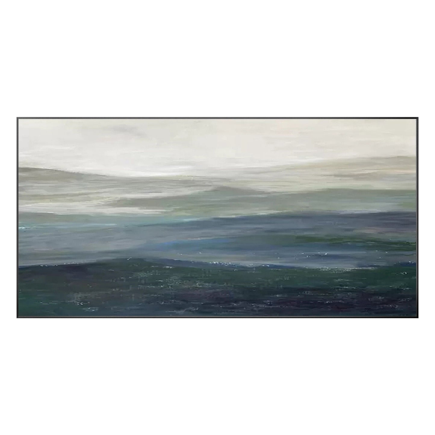 Watercolor Abstract Mountain Landscape Painting: Large Horizontal Canvas Art #9