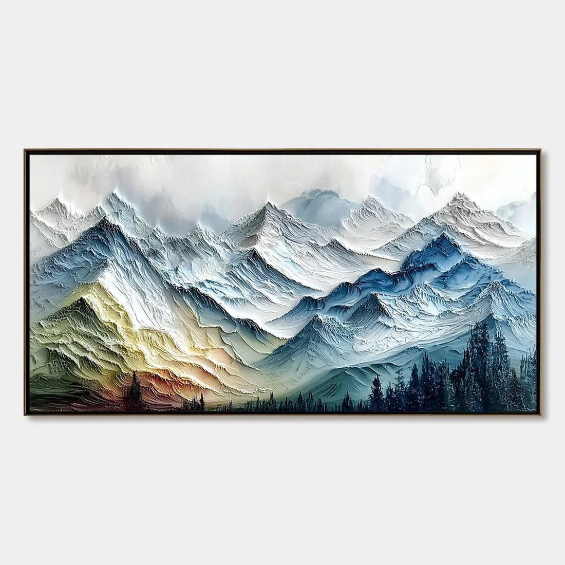 ALPINE GLOW impasto mountain painting
