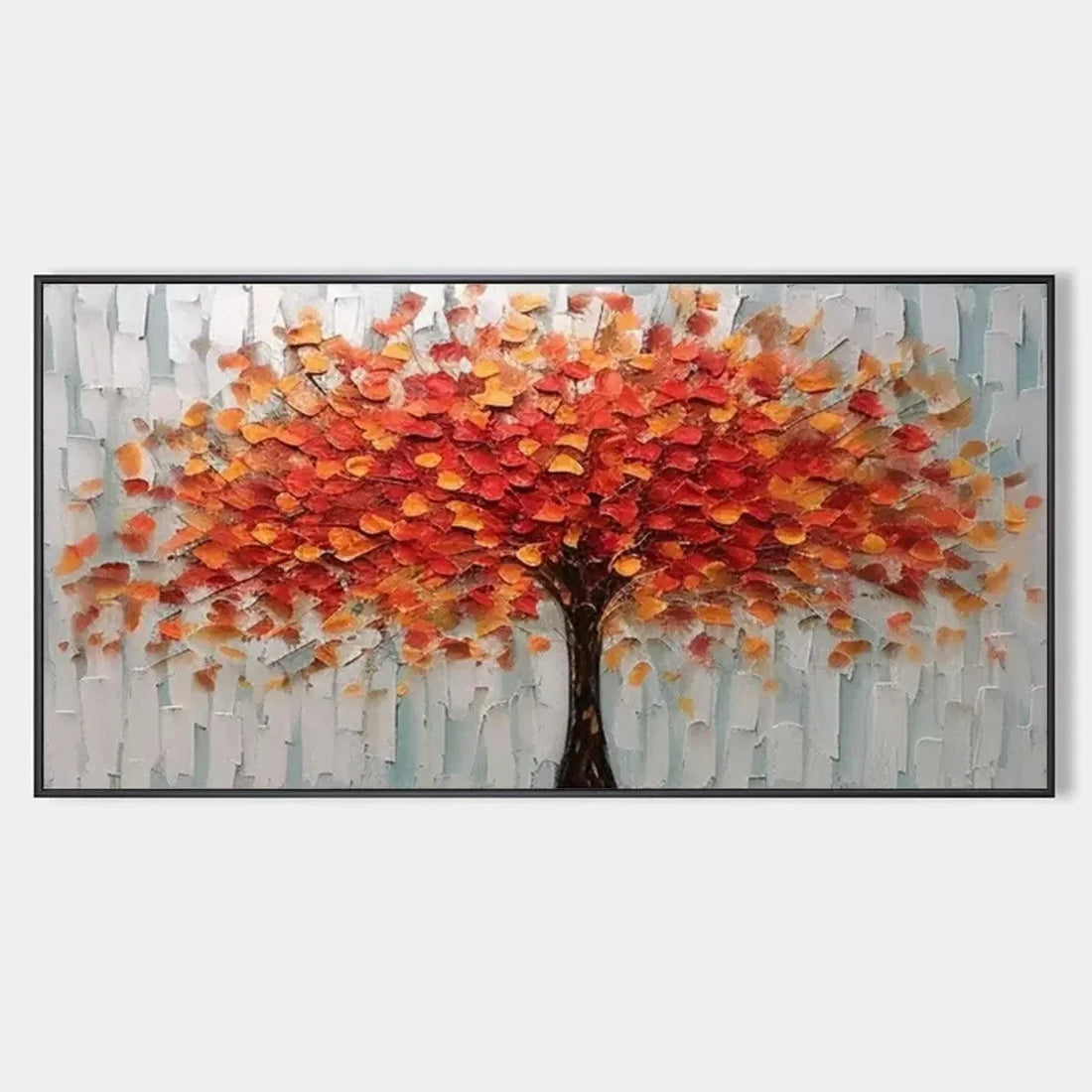 What is impasto painting: hand-painted oil painting with palette knife texture by UArtShow, autumn impasto wall art