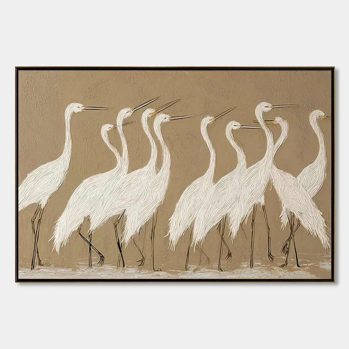 An egret painting, and why the canvas stays neutral