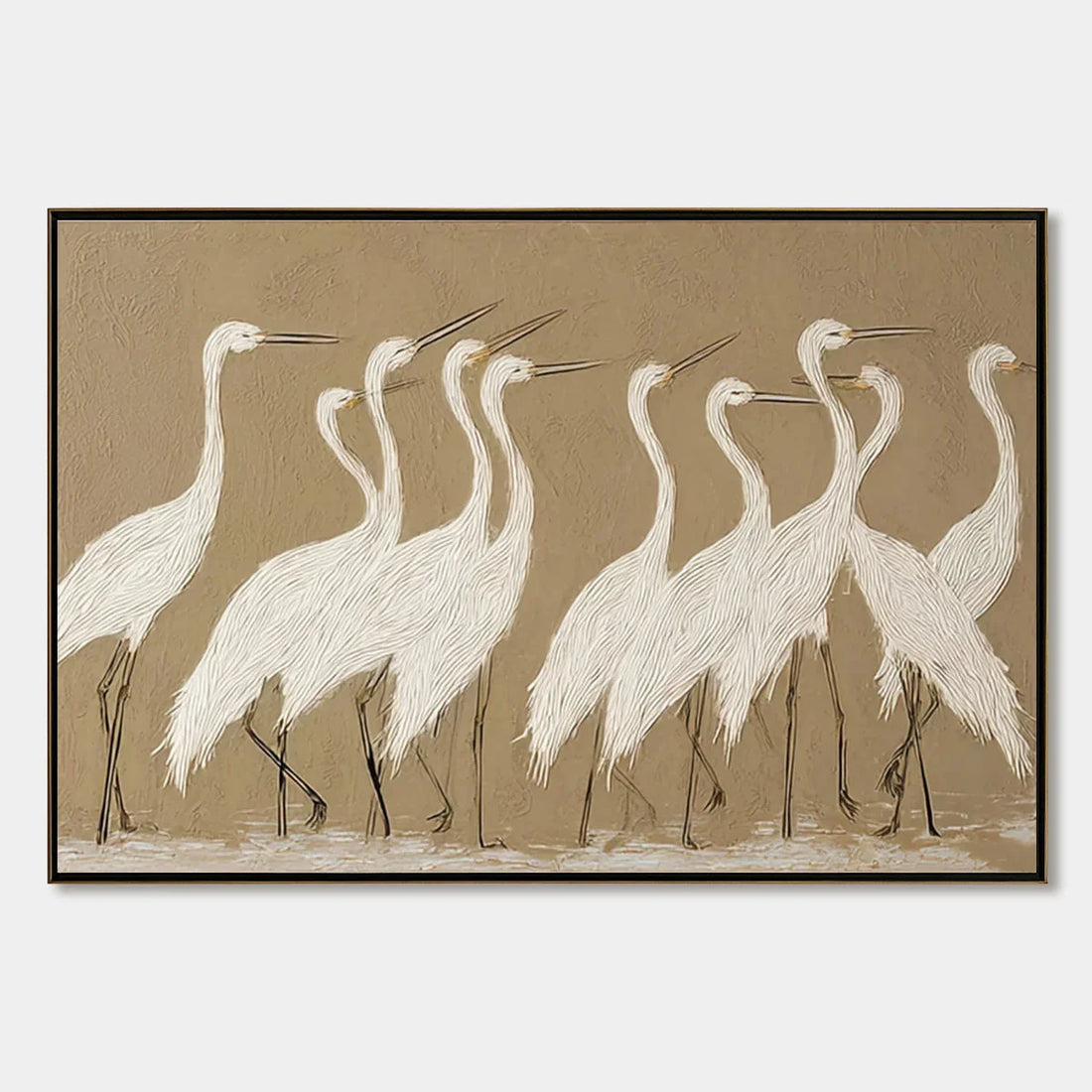An egret painting, and why the canvas stays neutral