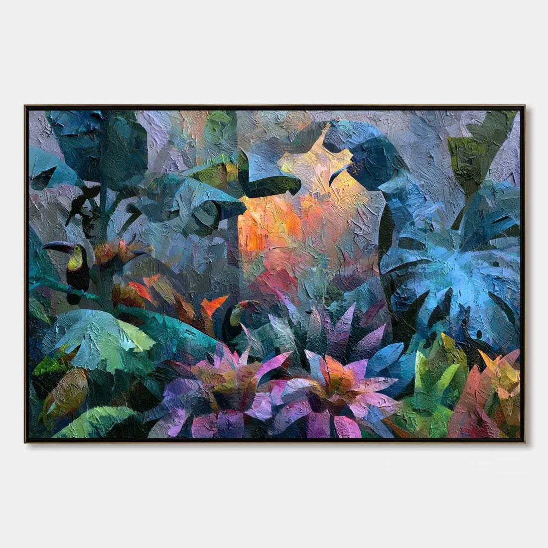 Two toucans, a lot of green, and how the impasto got there