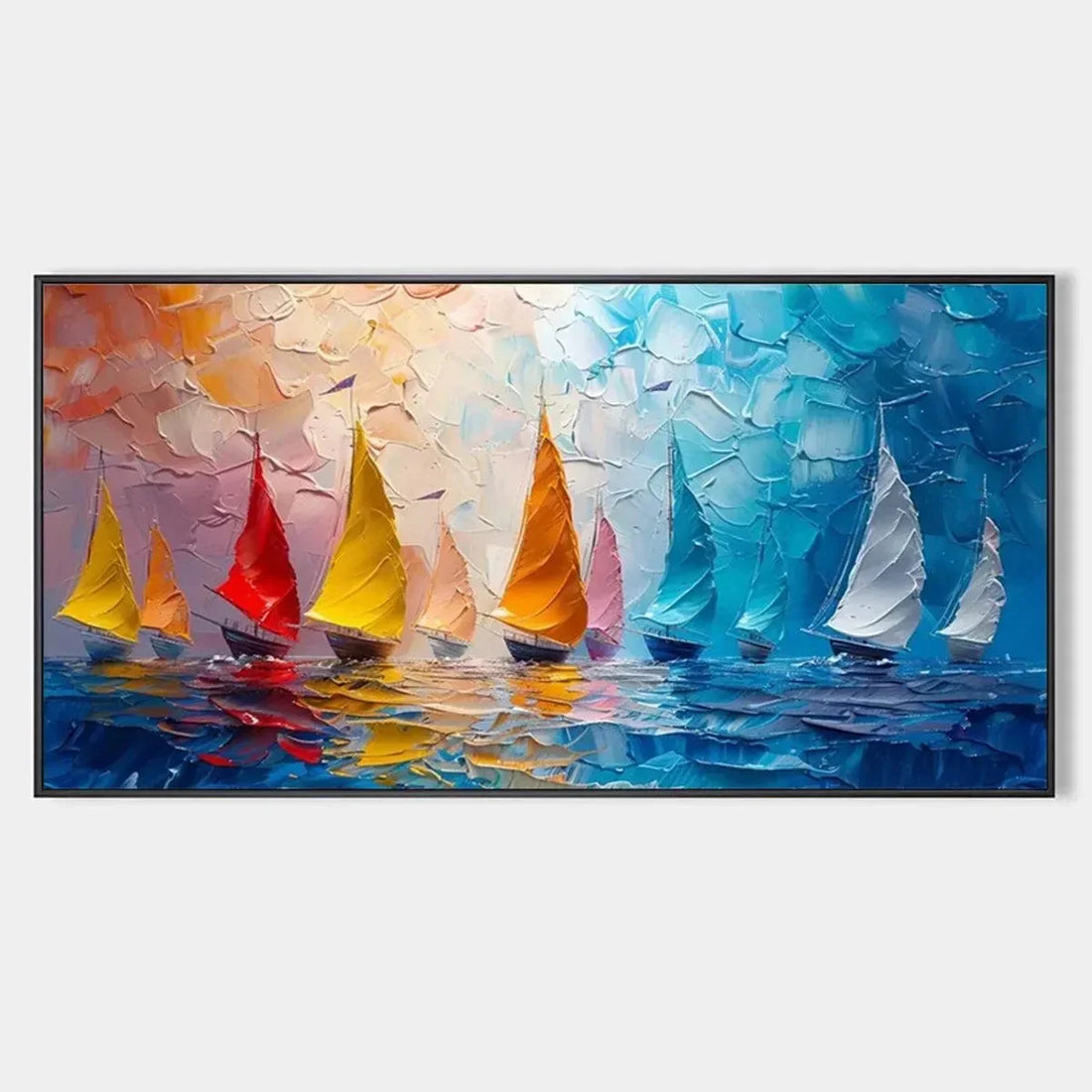 Hand-painted impasto oil painting by UArtShow - palette knife texture on stretched canvas
