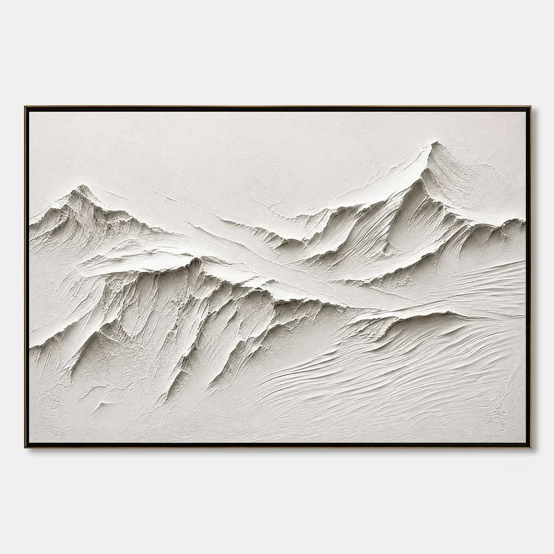 Hand-painted warm mid-century modern wall art in a 2026 living room by UArtShow