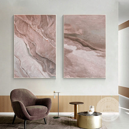 2 Pieces Abstract Painting On Canvas, Vertical Framed Huge Extra Large Wall Art, #3