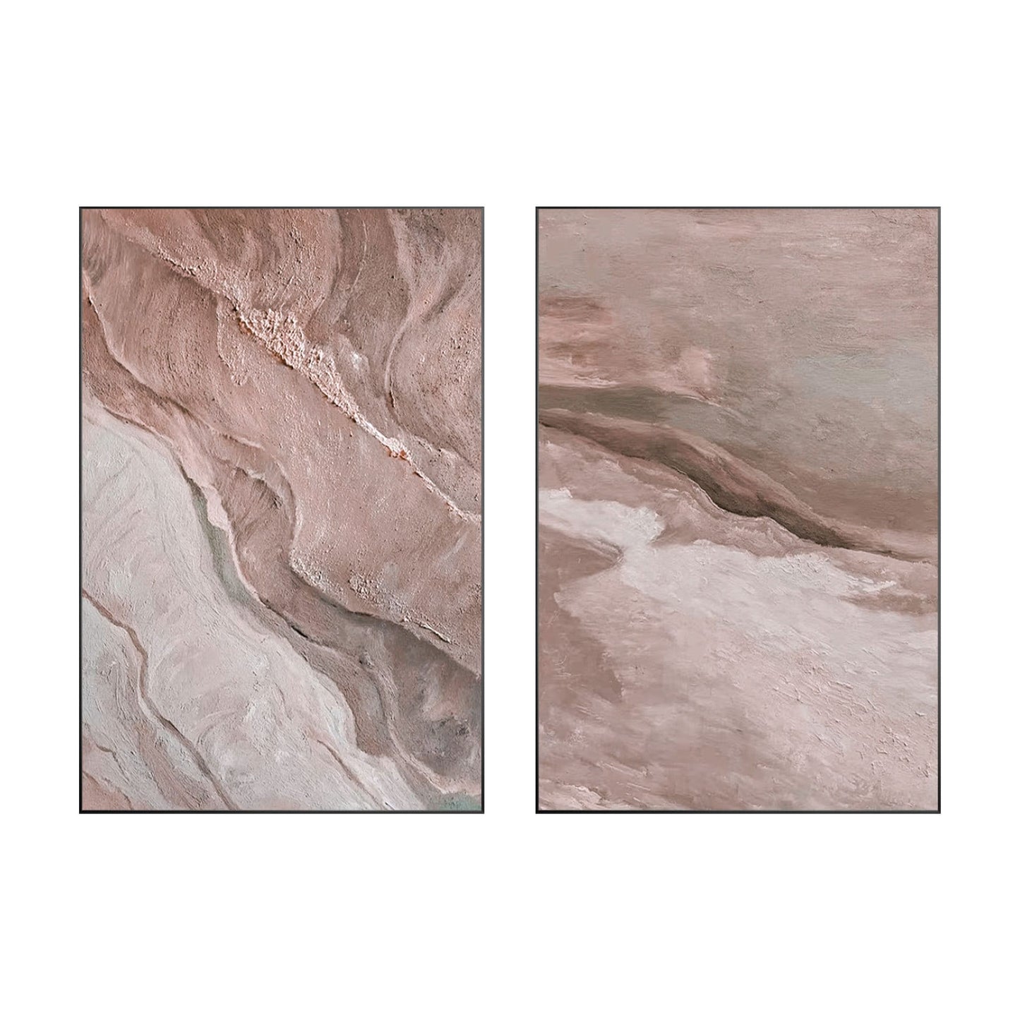 2 Pieces Abstract Painting On Canvas, Vertical Framed Huge Extra Large Wall Art, #10