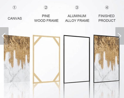 2 pieces wall art Abstract painting Geometric art paintings On Canvas original f #6