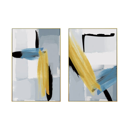 2 pieces wall art Abstract painting Geometric art paintings On Canvas original f #8