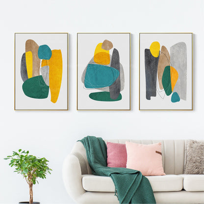 3 piezas de arte de pared Arte geométrico abstracto Yxpainting Pintura acrílica  #12
