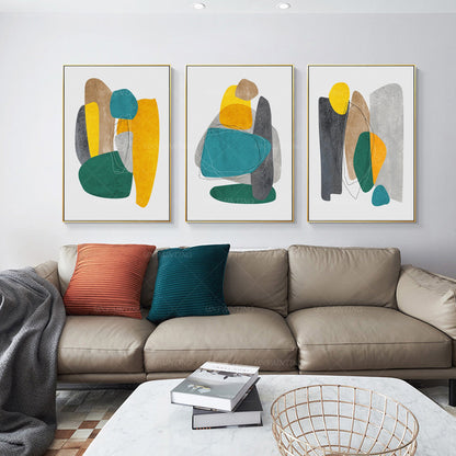 3 piezas de arte de pared Arte geométrico abstracto Yxpainting Pintura acrílica  #4