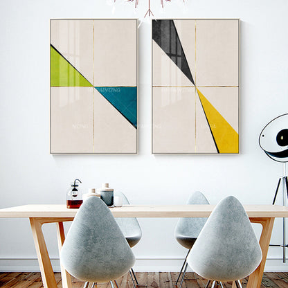 3 stuks geometrische kunst abstracte gouden kunst acrylschilderijen op canvas or #4