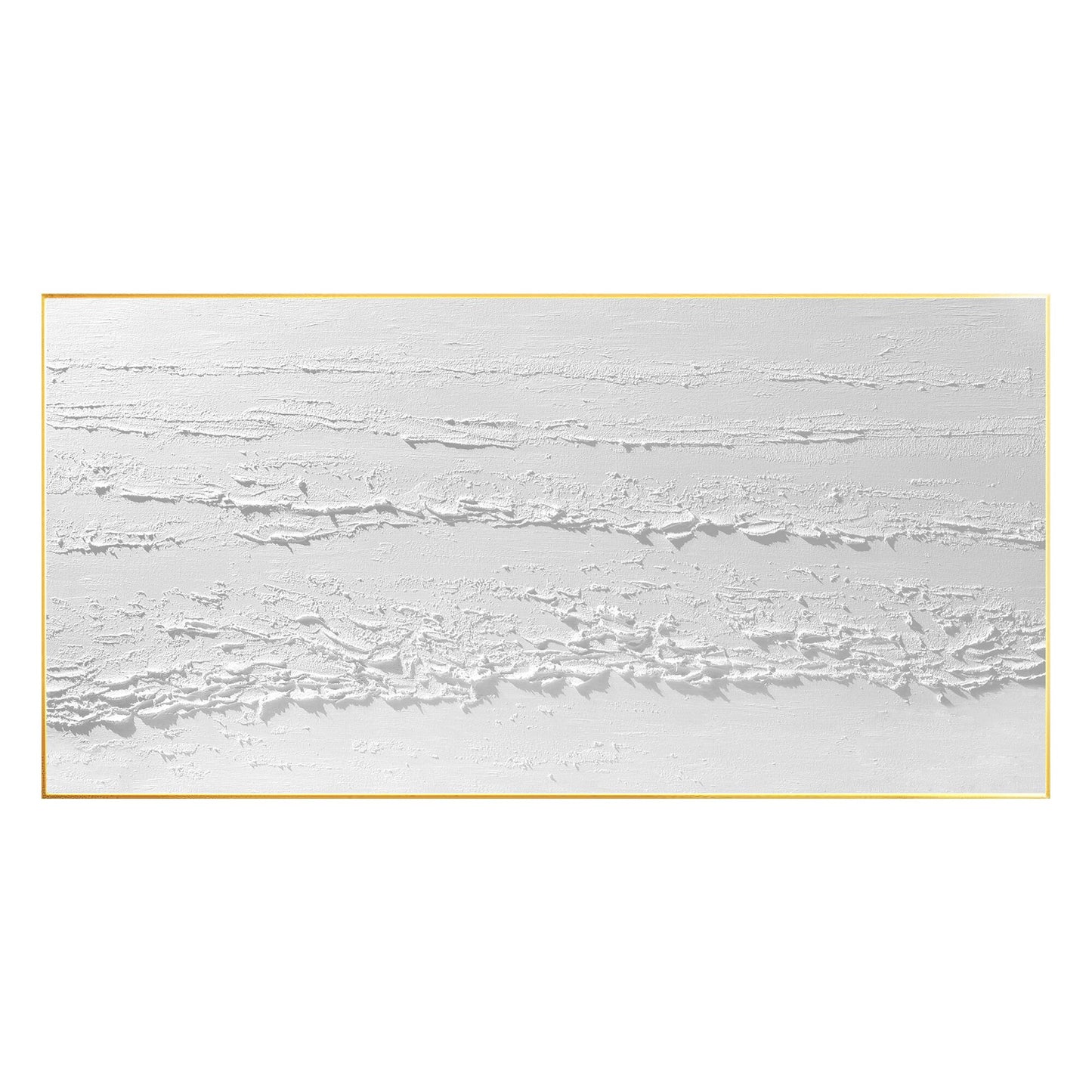 3D Texture White Painting: Large Minimalist Framed Canvas Wall Art #8