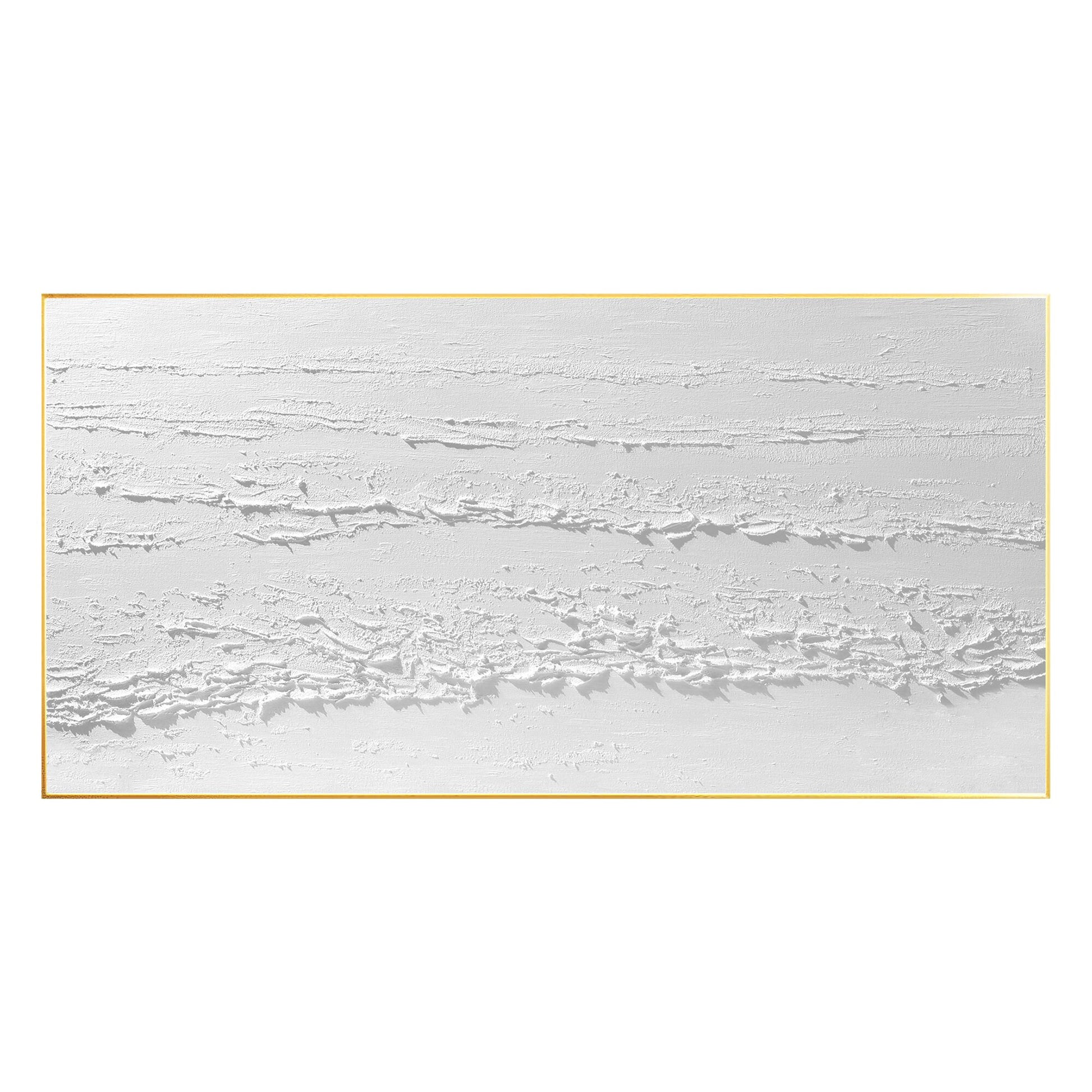 3D Texture White Painting: Large Minimalist Framed Canvas Wall Art #8