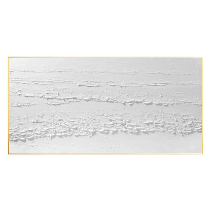 3D Texture White Painting: Large Minimalist Framed Canvas Wall Art #8