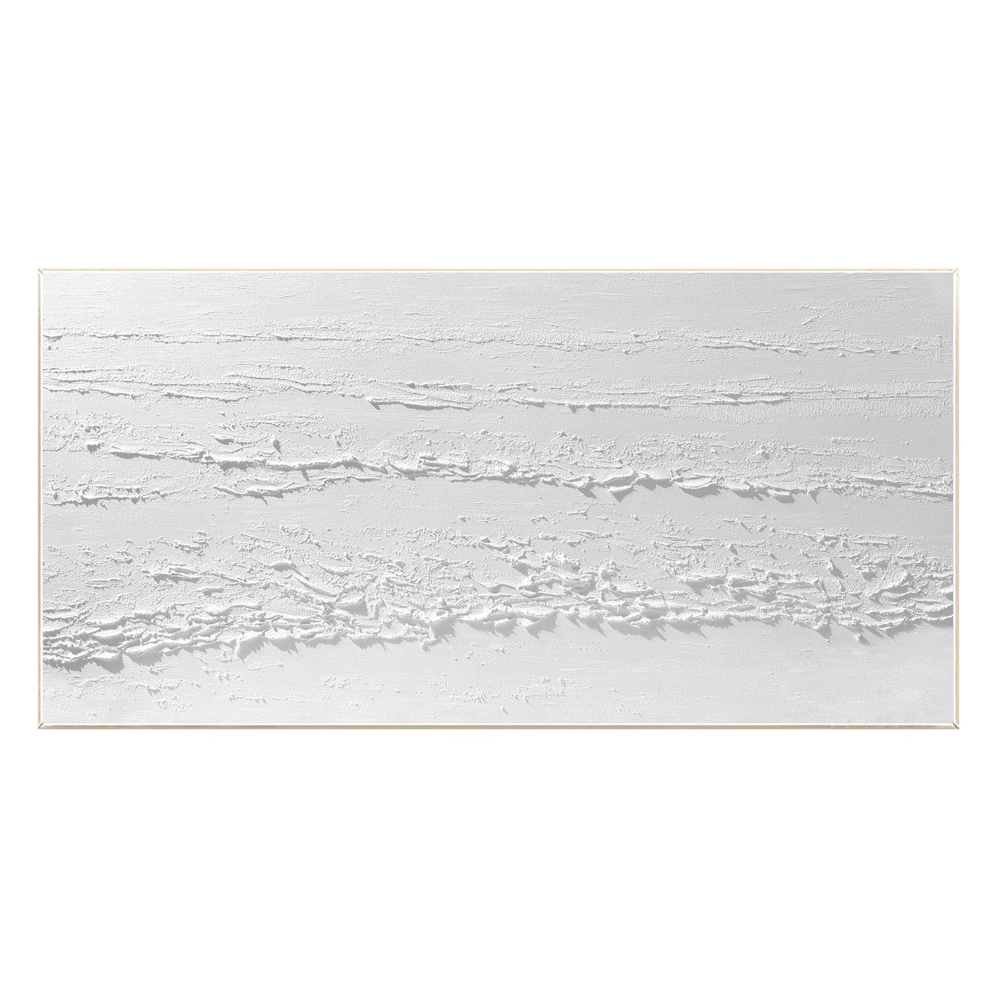 3D Texture White Painting: Large Minimalist Framed Canvas Wall Art #9