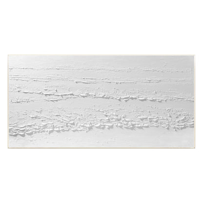 3D Texture White Painting: Large Minimalist Framed Canvas Wall Art #9