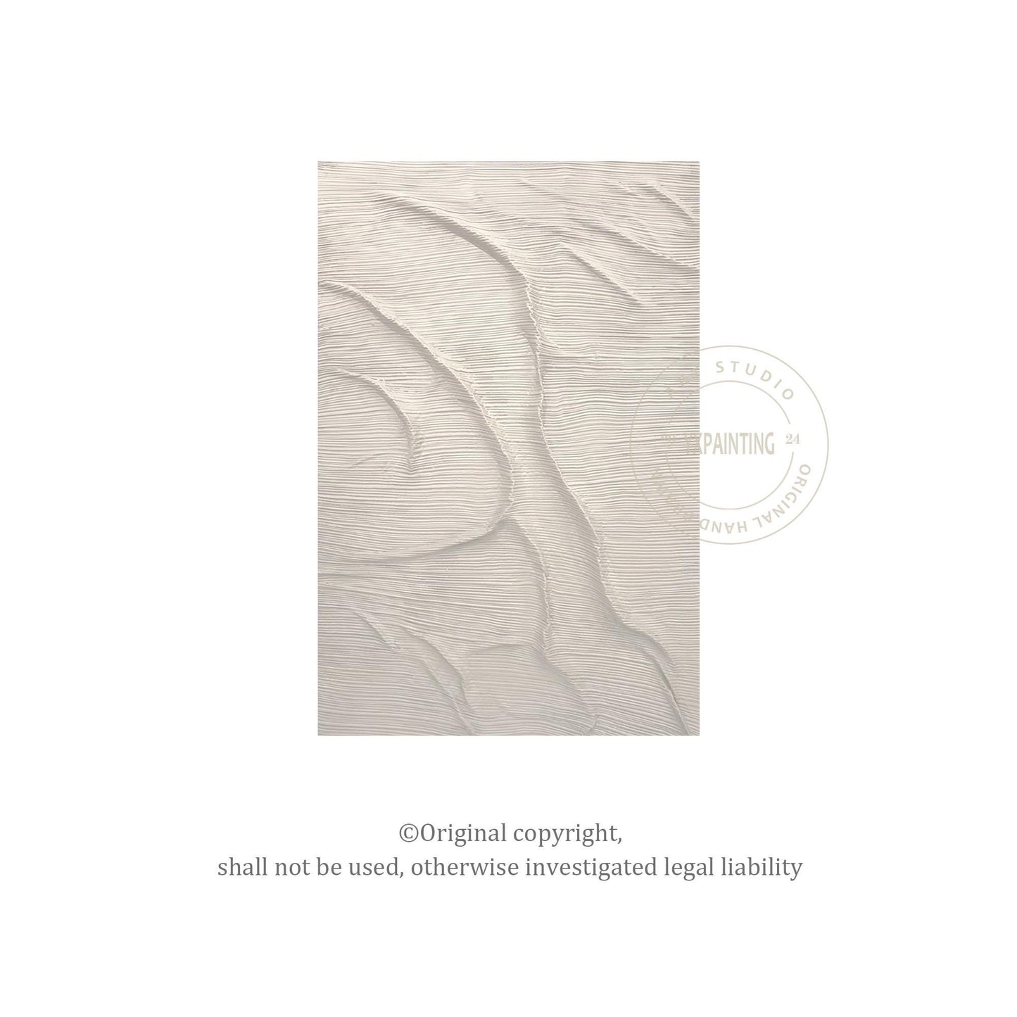 3D Textured Abstract Ocean Painting: Beige Coastal Wall Art #6