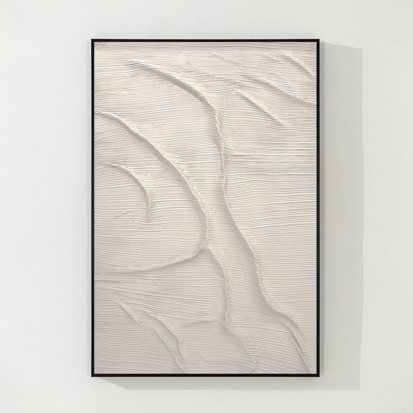 3D Textured Abstract Ocean Painting: Beige Coastal Wall Art #8