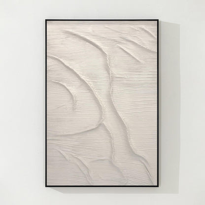 3D Textured Abstract Ocean Painting: Beige Coastal Wall Art #8