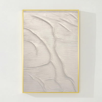 3D Textured Abstract Ocean Painting: Beige Coastal Wall Art #9
