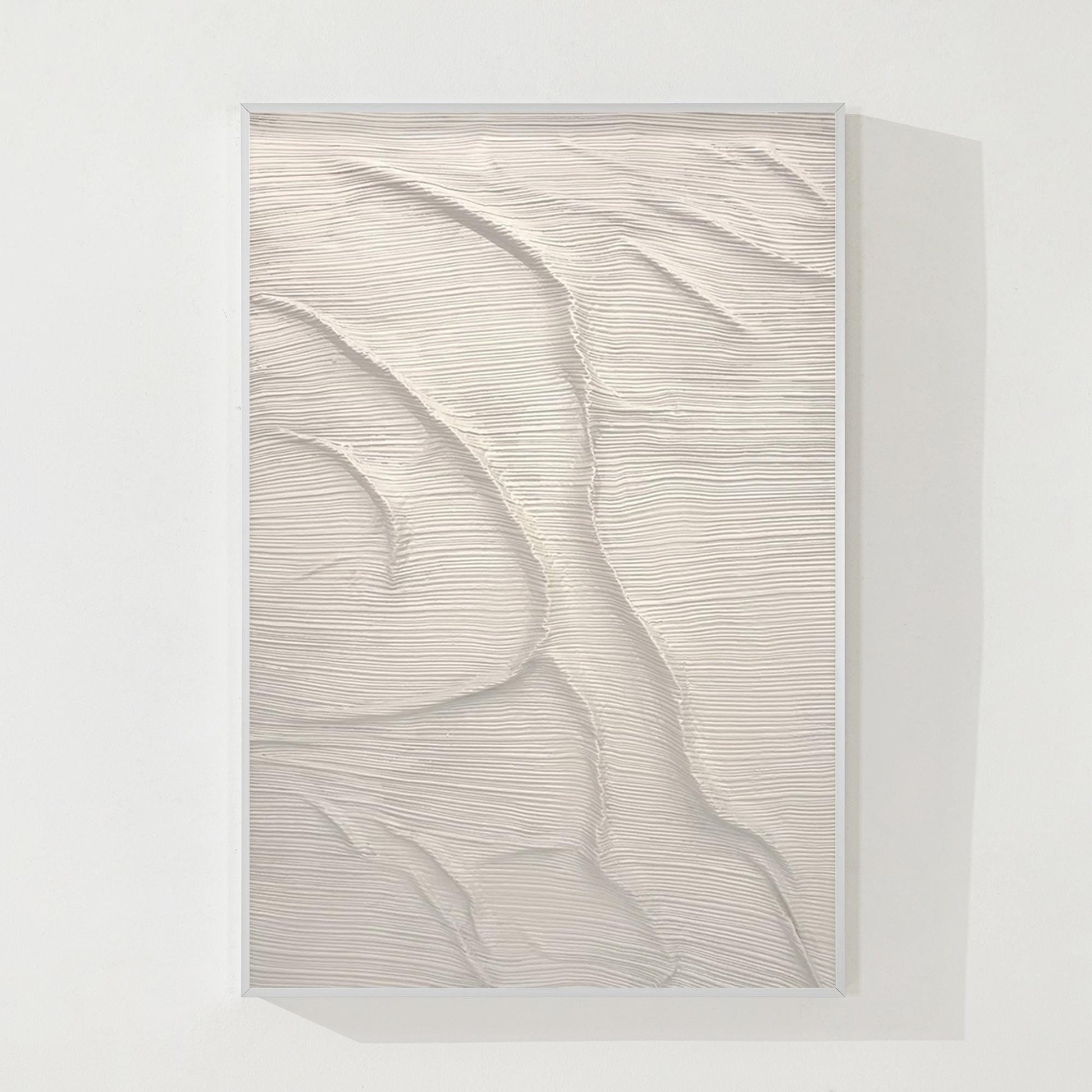 3D Textured Abstract Ocean Painting: Beige Coastal Wall Art #10