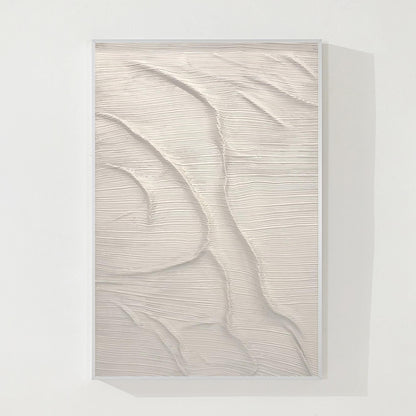 3D Textured Abstract Ocean Painting: Beige Coastal Wall Art #10