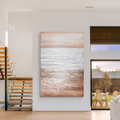 3D Textured Abstract Painting: Wabi Sabi Framed Canvas Wall Art #3