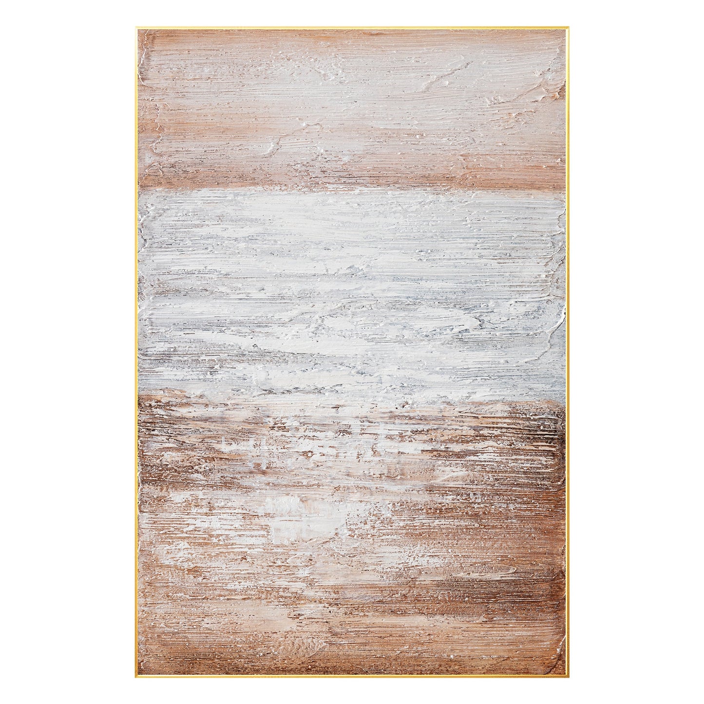 3D Textured Abstract Painting: Wabi Sabi Framed Canvas Wall Art #8