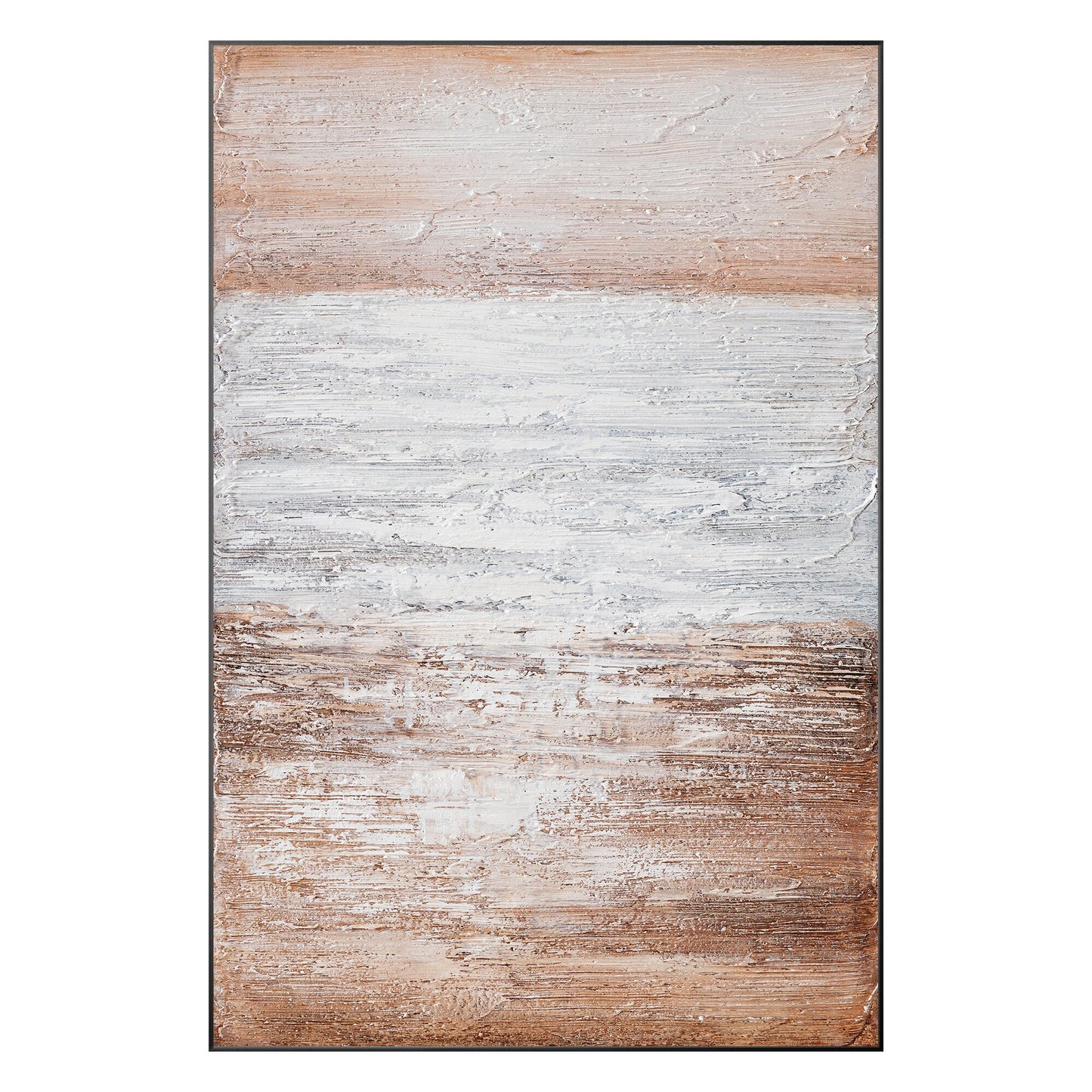 3D Textured Abstract Painting: Wabi Sabi Framed Canvas Wall Art #10