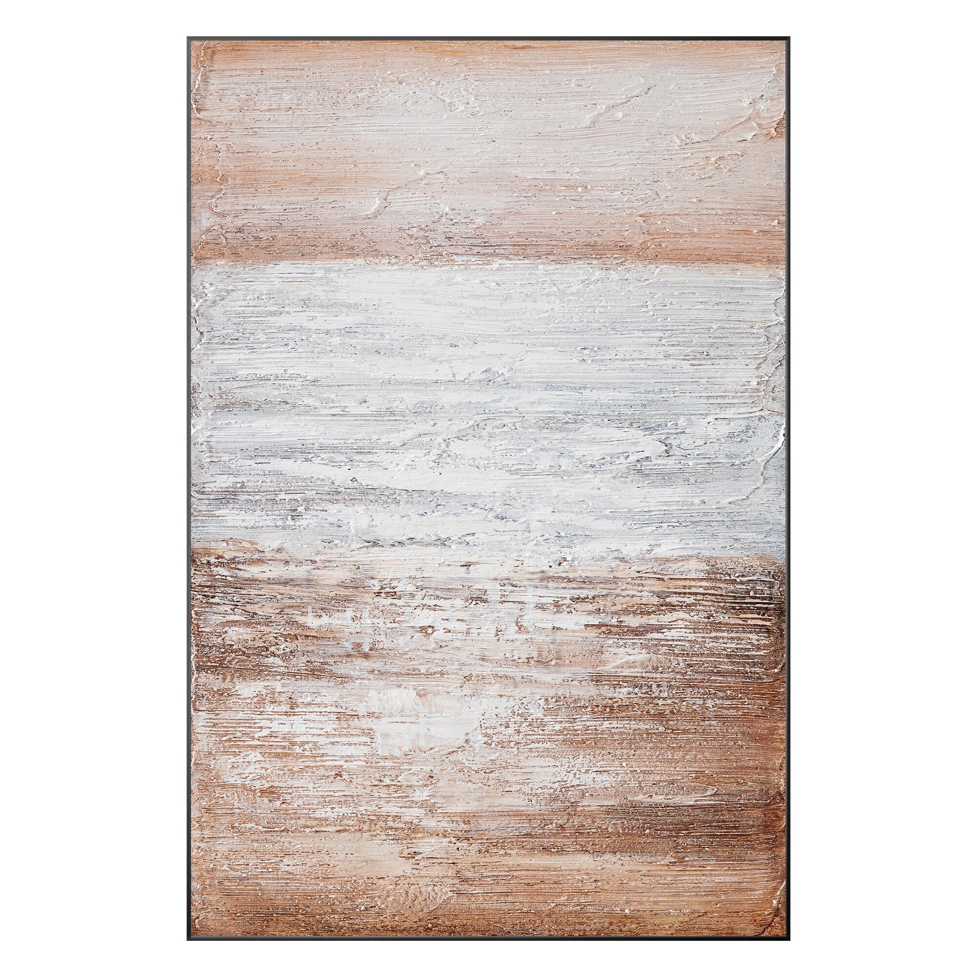 3D Textured Abstract Painting: Wabi Sabi Framed Canvas Wall Art #10