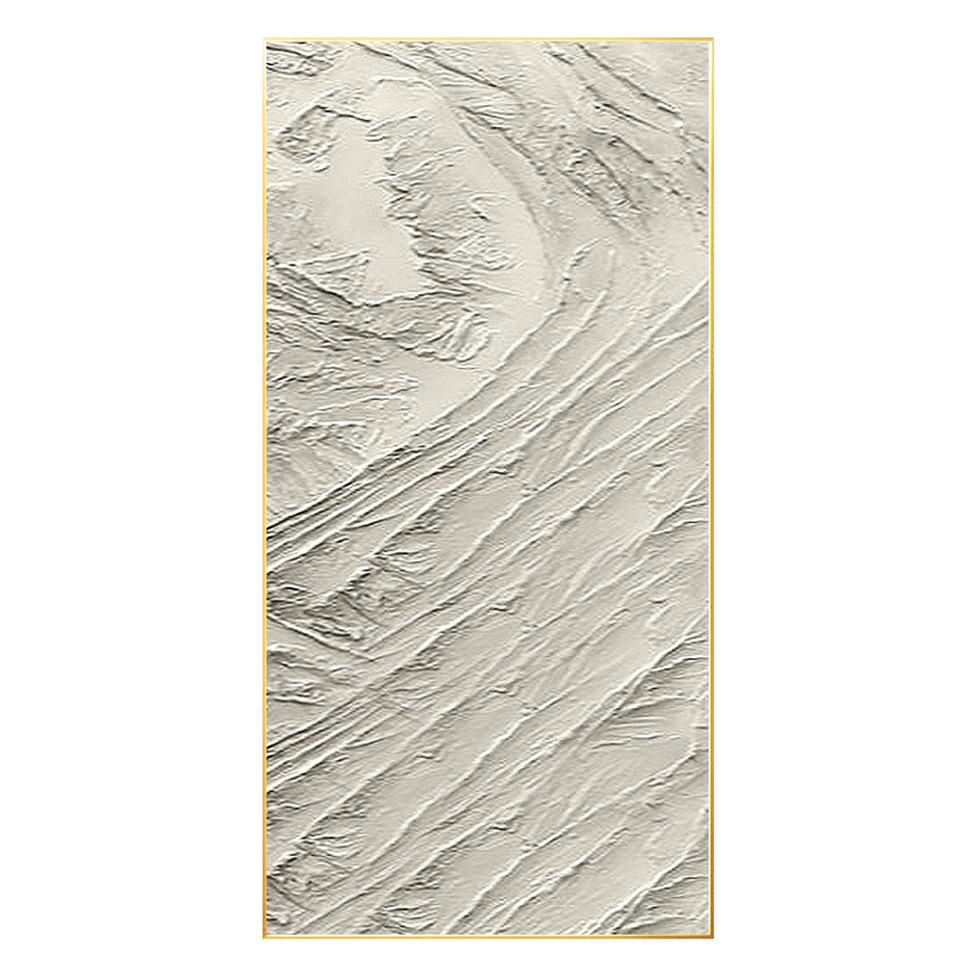 3D Textured Cream Beige Painting: Minimalist Canvas Wall Art #5