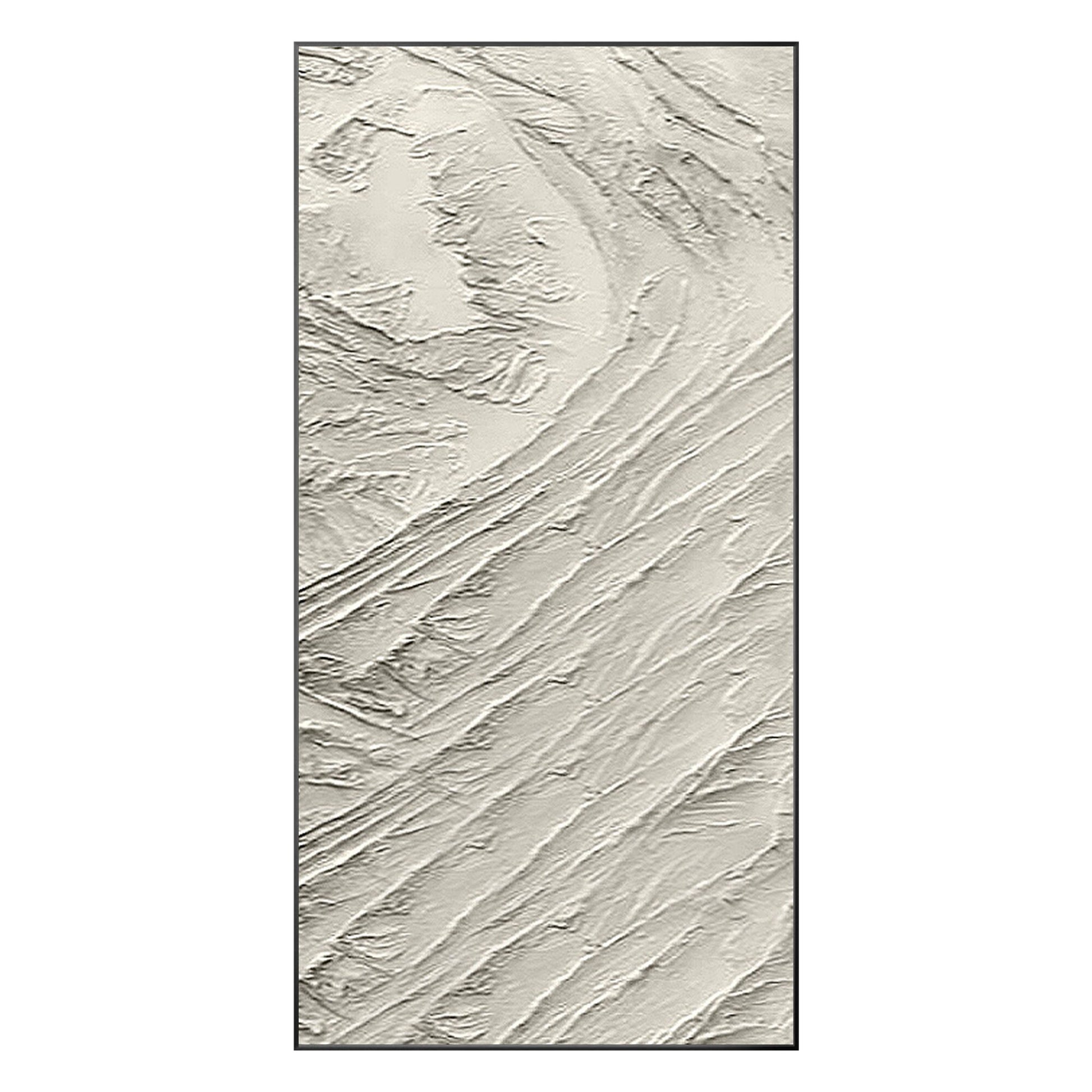 3D Textured Cream Beige Painting: Minimalist Canvas Wall Art #7