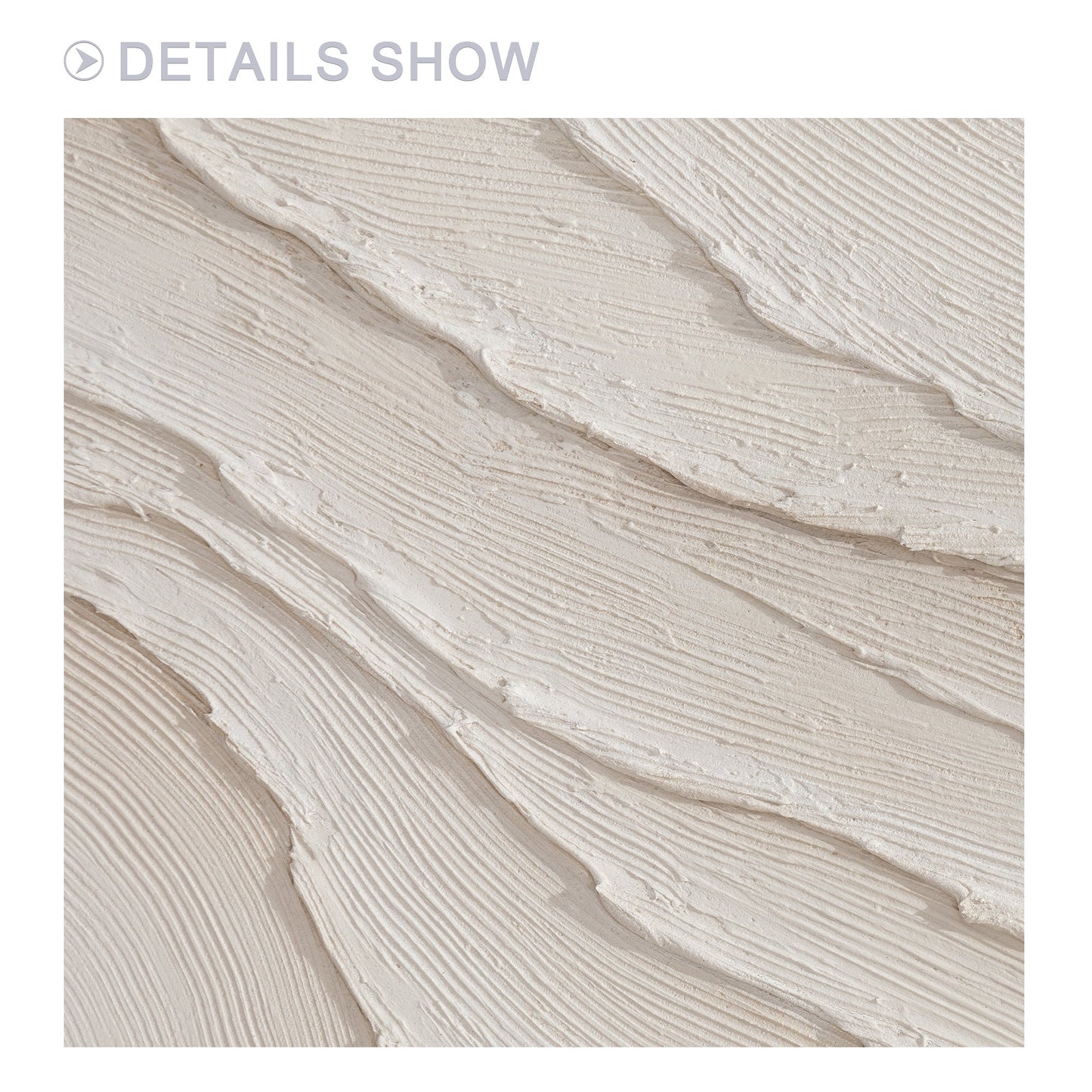 3D Textured Cream Beige Wall Art, Minimalist Abstract Canvas Painting, Large Neu #3