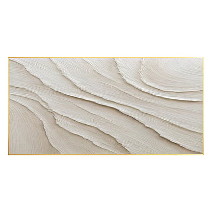 3D Textured Cream Beige Wall Art, Minimalist Abstract Canvas Painting, Large Neu #8