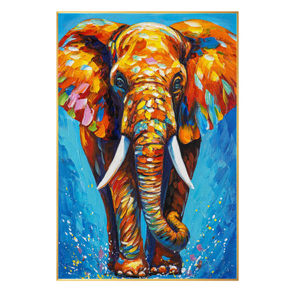 3D Textured Elephant Painting: Colorful Abstract POP Art on Canvas #8