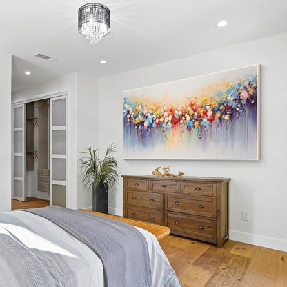 3D Textured Flower Painting: Colorful Abstract Floral Canvas Wall Art #3