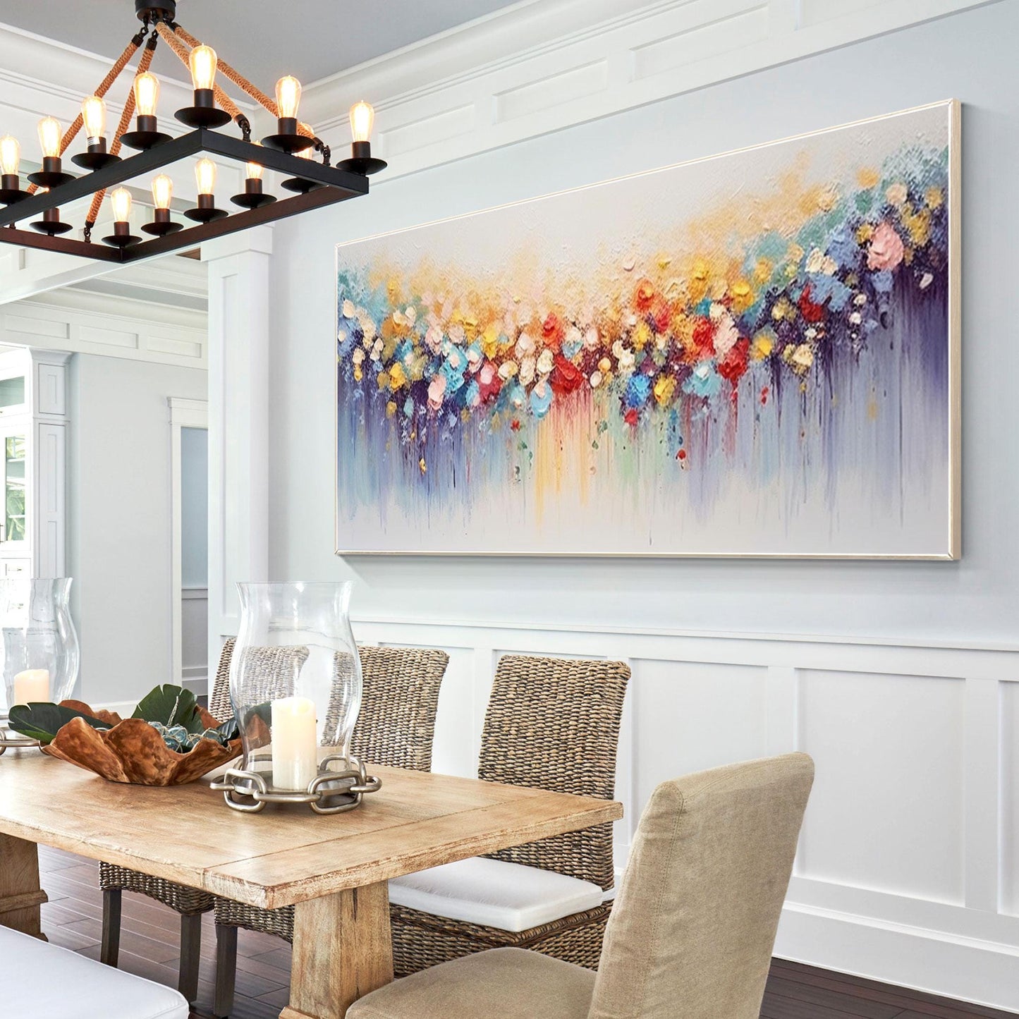 3D Textured Flower Painting: Colorful Abstract Floral Canvas Wall Art #4