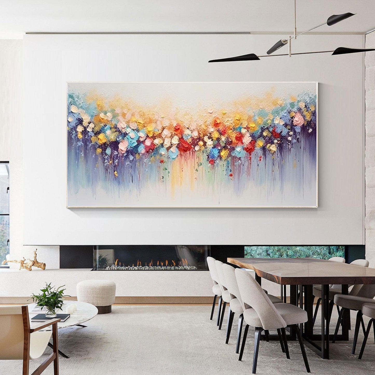 3D Textured Flower Painting: Colorful Abstract Floral Canvas Wall Art #5