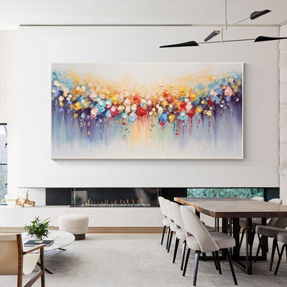 3D Textured Flower Painting: Colorful Abstract Floral Canvas Wall Art #5