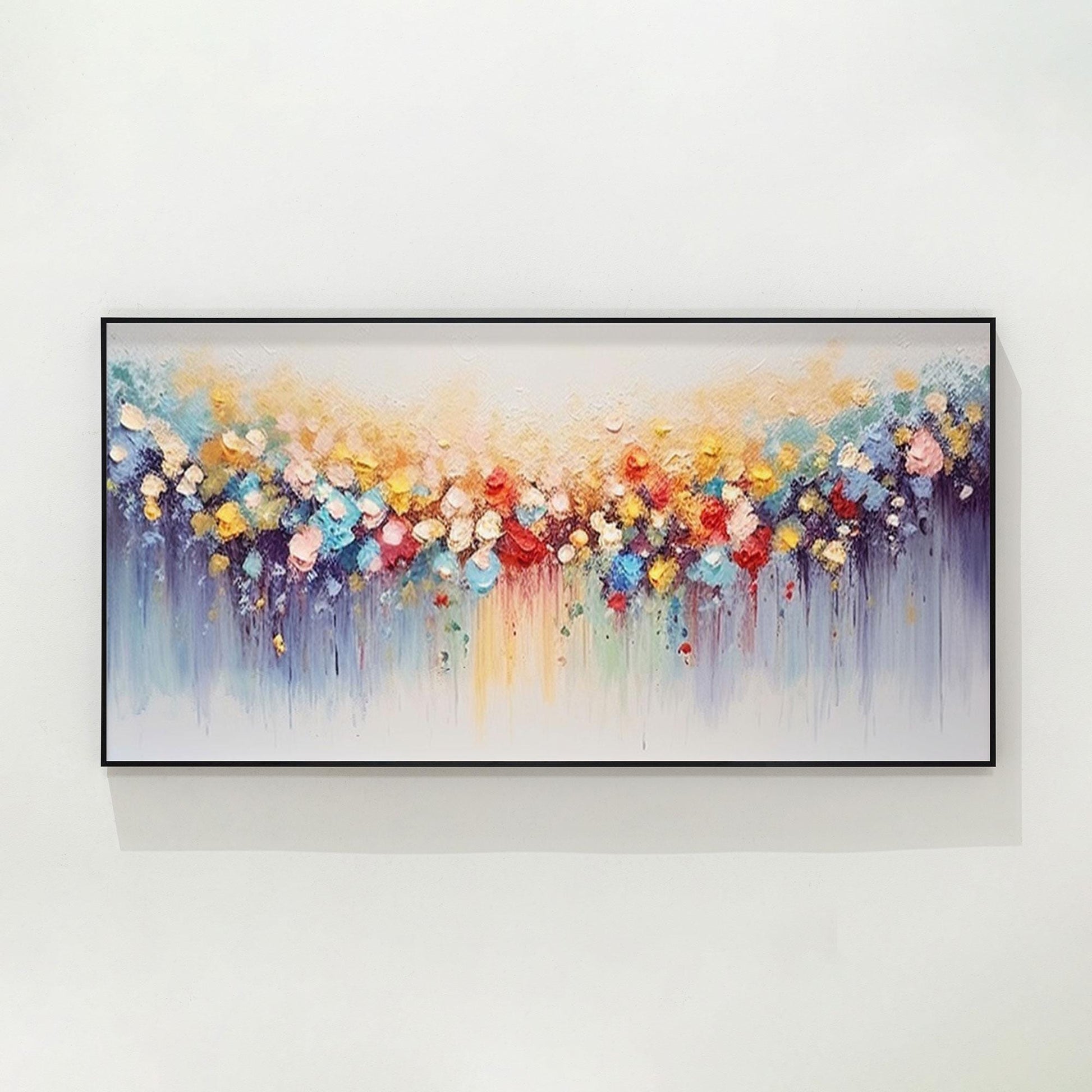 3D Textured Flower Painting: Colorful Abstract Floral Canvas Wall Art #8