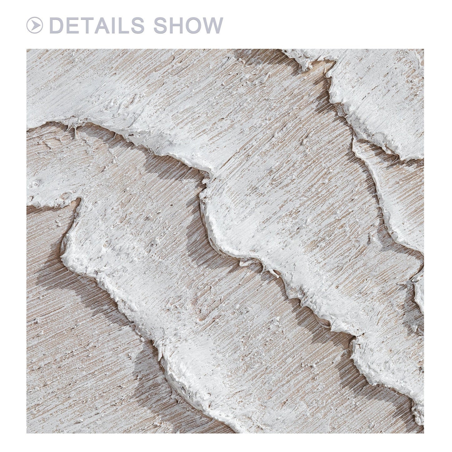 3D Textured Minimalist Painting: Cream Beige Tones, Large Canvas Wall Art #3